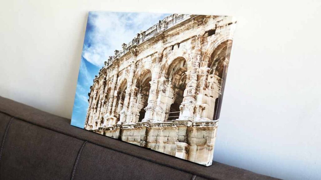 A canvas with the sublimation print representing the query: Can you sublimate on canvas? OR Is is possible to sublimate onto canvas?