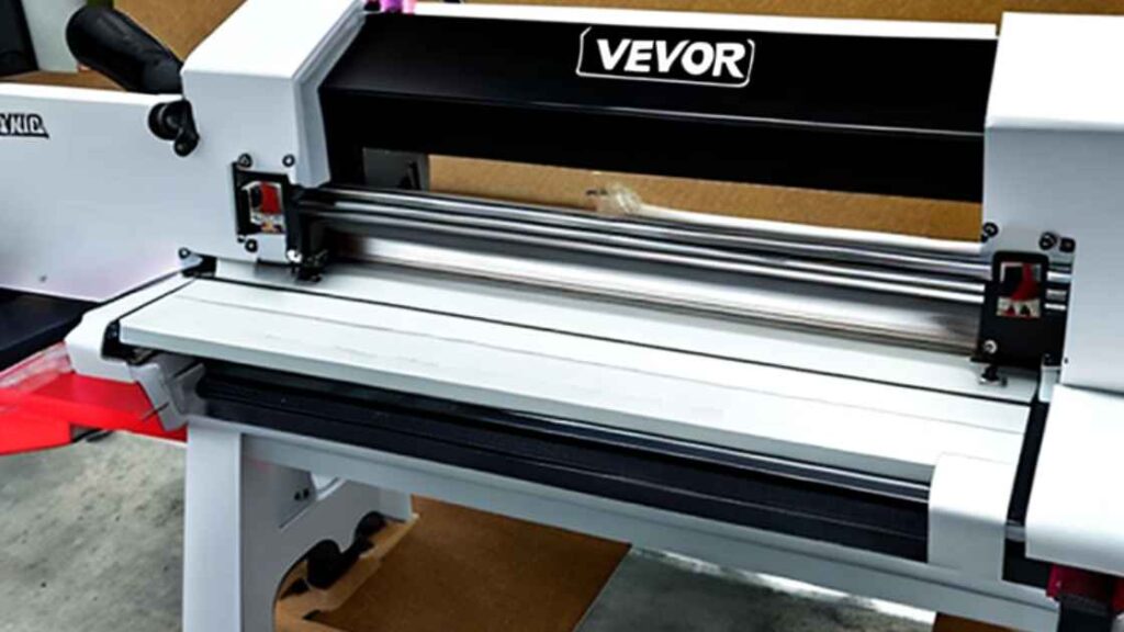 A VEVOR vinyl cutter representing the query: Is printing on black paper with vinyl cutter possible? or How to print white ink on black paper with vinyl cutter?