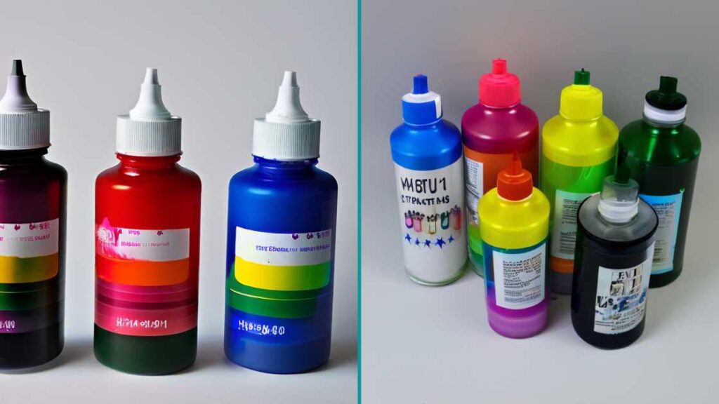 2 different types of inks comparison in an image grid (Pigment ink Vs Sublimation ink) Which is better?