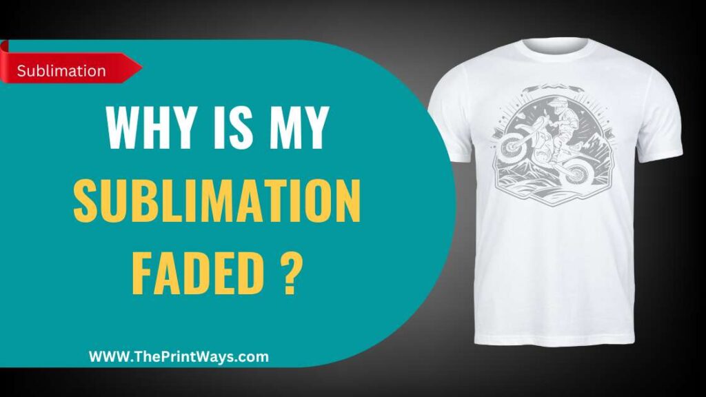 An illustration of white shirt with a faed motorcycle print reepresenting the query: Why is my sublimation faded ?