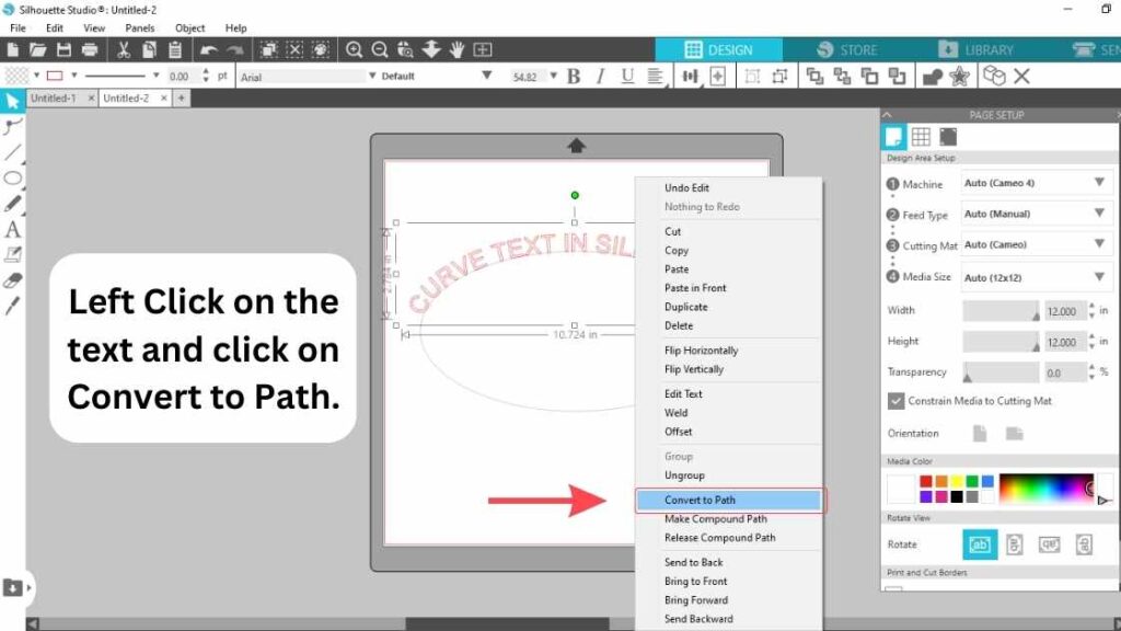 An illustration of curving text in silhouette studio or curved text silhouette studio with the text written: How to curve words in silhouette Or How to curve text in silhouette studio Or How to curve text in silhouette design studio Or How to curve text on silhouette studio? Or How to curve font in silhouette studio? Or How to curve letter on silhouette? Or Is curving text in silhouette studio possible ?