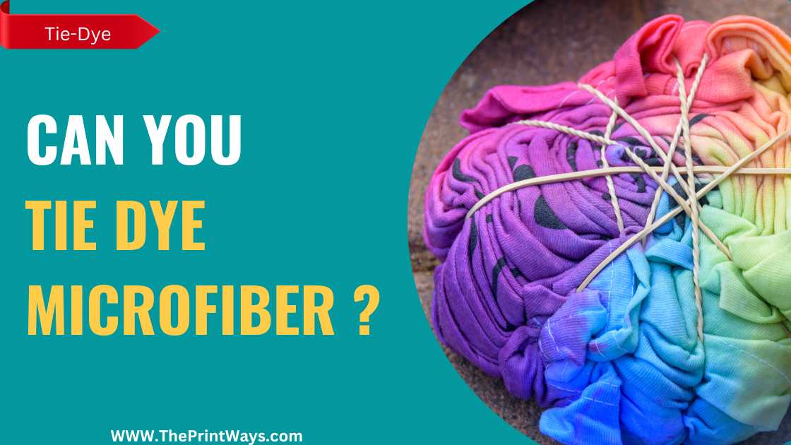 An illustration of tie dyeing microfiber fabric representing the query: Can you tie dye microfibers? Or Can you dye microfiber? Or Is tie dyeing microfibers possible ? Or How to tie dye microfibers?