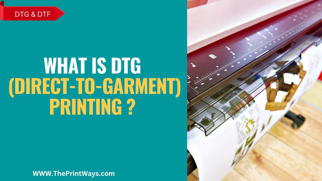 An illustration of DTG printing with a DTG printer representing the queries: What is DTG printing ? Or What is a dtg printer ? Or how much is a dtg printer ? Or How long DTG printing last ? Or What is direct to garment printing ? How Does DTG printing work ? DTG Vs Screen printing. What is a DTG printer ?