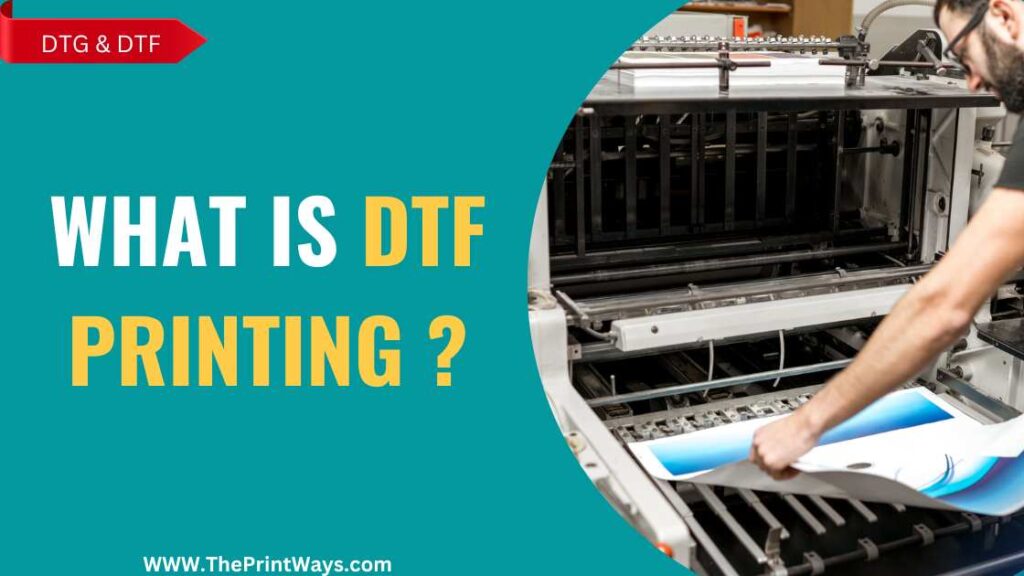 An illustration of DTF printing machine representing the queries: What is DTF printing ? Or What are DTF prints ? Or What does DTF mean in printing ? Or DTF printer meaning Or What is a DTF printer ? Or How Does DTF printing works ? Or How to use DTF printer ? Or What can DTF be applied to ? Or What is DTF printing process ? Or How Long does DTF last ? Or What do you need for DTF printing ? Or What is Direct to Film printing ? Or What is Direct to Film ? Or What are DTF pros and cons ? Or How long does DTF last on shirts ? Or HTV Vs DTF.