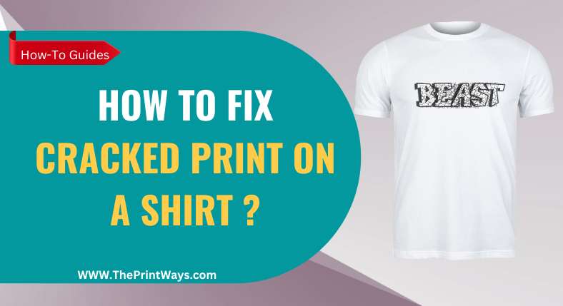 An illustration of a white shirt with black cracked print representing the queries: How to Fix a Cracked print on a shirt ?