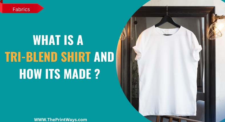 A white colored shirt hanging on a hanger representing the queries: What is a triblend shirt ? Or What is a TriBlend T shirt ? Or What are tri blend t shirts? Or What is a Tri blend t shirt ? Or What is tri blend shirt?